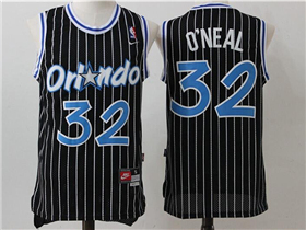 Orlando Magic #32 Shaquille O'Neal Throwback Black Jersey