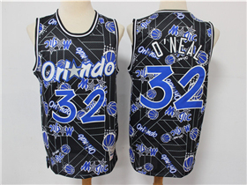 Orlando Magic #32 Shaquille O'Neal Black Tear Up Pack Hardwood Classics Jersey