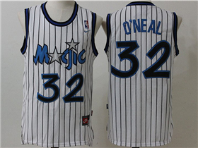 Orlando Magic #32 Shaquille O'Neal Throwback White Jersey