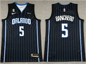 Orlando Magic #5 Paolo Banchero Black Swingman Jersey