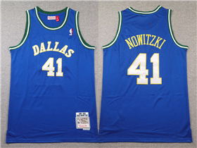 Dallas Mavericks #41 Dirk Nowitzki 1998-99 Blue Hardwood Classics Jersey