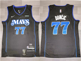 Dallas Mavericks #77 Luka Dončić 2023-24 Black City Edition Swingman Jersey