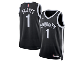 Brooklyn Nets #1 Mikal Bridges Black Swingman Jersey