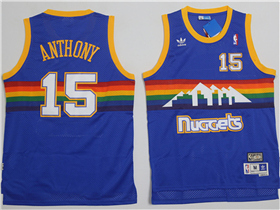 Denver Nuggets #15 Carmelo Anthony Blue Hardwood Classics Jersey