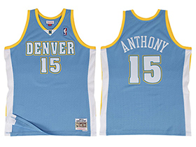 Denver Nuggets #15 Carmelo Anthony 2003-04 Light Blue Hardwood Classics Jersey