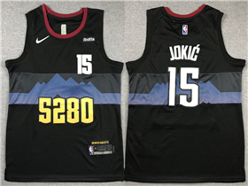 Denver Nuggets #15 Nikola Jokić 2023-24 Black City Edition Swingman Jersey