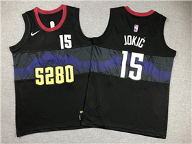 Denver Nuggets #15 Nikola Jokić Youth 2023-24 Black City Edition Swingman Jersey