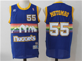 Denver Nuggets #55 Dikembe Mutombo Blue Hardwood Classics Jersey