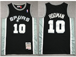 San Antonio Spurs #10 Dennis Rodman Black Hardwood Classics Jersey