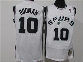 San Antonio Spurs #10 Dennis Rodman White Hardwood Classics Jersey