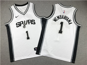 San Antonio Spurs #1 Victor Wembanyama Youth White Swingman Jersey