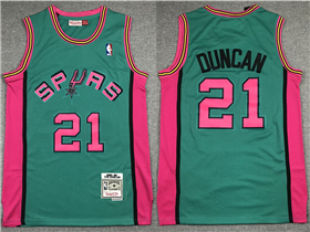 San Antonio Spurs #21 Tim Duncan 1998-99 Green Hardwood Classics Jersey