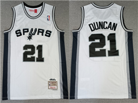 San Antonio Spurs #21 Tim Duncan 1998-99 White Hardwood Classics Jersey