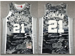 San Antonio Spurs #21 Tim Duncan Year Of the Rabbit Gray Hardwood Classics Jersey