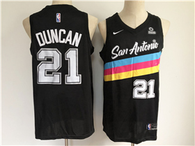 San Antonio Spurs #21 Tim Duncan 2020-21 Black City Edition Swingman Jersey