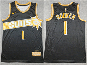 Phoenix Suns #1 Devin Booker Black Gold Swingman Jersey