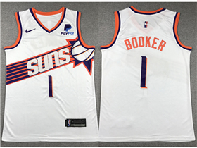 Phoenix Suns #1 Devin Booker 2023-24 New White Swingman Jersey