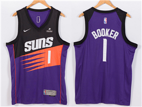 Phoenix Suns #1 Devin Booker Purple 1990s' Throwback Swingman Jersey