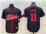 San Francisco 49ers #11 Brandon Aiyuk Black Baseball Cool Base Jersey