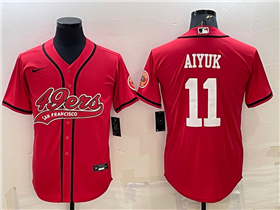 San Francisco 49ers #11 Brandon Aiyuk Red Baseball Cool Base Jersey