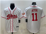 San Francisco 49ers #11 Brandon Aiyuk White Baseball Cool Base Jersey