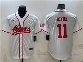 San Francisco 49ers #11 Brandon Aiyuk White Baseball Cool Base Jersey