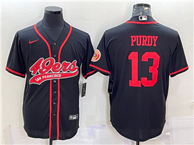 San Francisco 49ers #13 Brock Purdy Black Baseball Cool Base Jersey