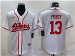 San Francisco 49ers #13 Brock Purdy White Baseball Cool Base Jersey