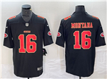 San Francisco 49ers #16 Joe Montana Carbon Black Fashion Limited Jersey