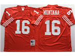 San Francisco 49ers #16 Joe Montana Red Throwback Jersey