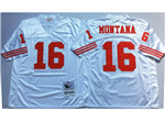 San Francisco 49ers #16 Joe Montana Throwback White Jersey