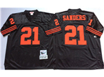 San Francisco 49ers #21 Deion Sanders Throwback Black Jersey