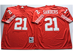 San Francisco 49ers #21 Deion Sanders Red Throwback Jersey