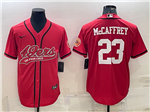 San Francisco 49ers #23 Christian McCaffrey Red Baseball Cool Base Jersey