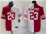 San Francisco 49ers #23 Christian McCaffrey Split White/Red Limited Jersey