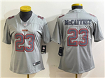 San Francisco 49ers #23 Christian McCaffrey Women's Gray Atmosphere Fashion Limited Jersey