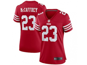 San Francisco 49ers #23 Christian McCaffrey Women's  Red Vapor Limited Jersey