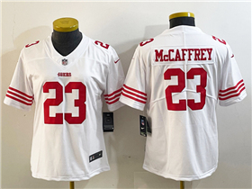 San Francisco 49ers #23 Christian McCaffrey Women's White Vapor Limited Jersey