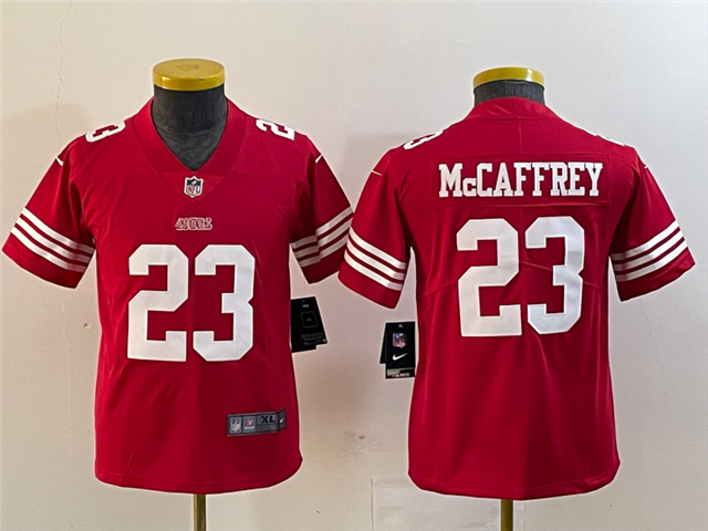 San Francisco 49ers #23 Christian McCaffrey Youth 2022 Red Vapor ...