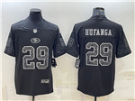 San Francisco 49ers #29 Talanoa Hufanga Black RFLCTV Limited Jersey