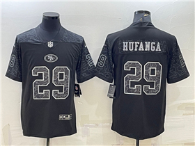 San Francisco 49ers #29 Talanoa Hufanga Black RFLCTV Limited Jersey