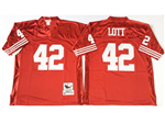 San Francisco 49ers #42 Ronnie Lott Red Throwback Jersey