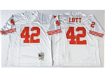 San Francisco 49ers #42 Ronnie Lott White Throwback Jersey