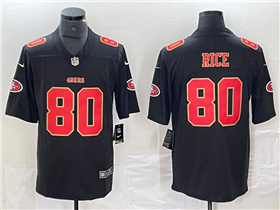 San Francisco 49ers #80 Jerry Rice Carbon Black Fashion Limited Jersey