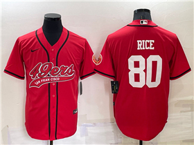 San Francisco 49ers #80 Jerry Rice Red Baseball Cool Base Jersey