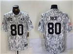 San Francisco 49ers #80 Jerry Rice Arctic Camo 2024 Salute To Service Limited Jersey