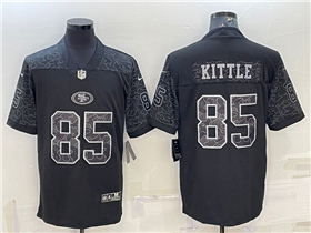 San Francisco 49ers #85 George Kittle Black RFLCTV Limited Jersey