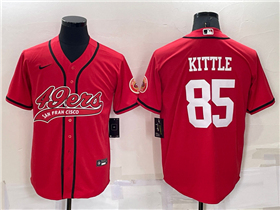 San Francisco 49ers #85 George Kittle Red Baseball Cool Base Jersey