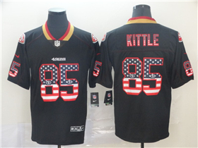 San Francisco 49ers #85 George Kittle Black USA Flag Fashion Limited Jersey