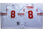 San Francisco 49ers #8 Steve Young White Throwback Jersey